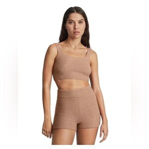 EVERLANE camel colored wool crop top.